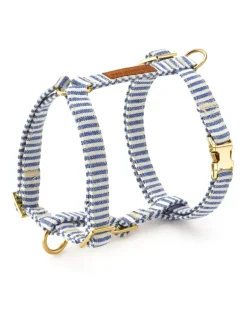 Lake Blue Stripe Dog Harness