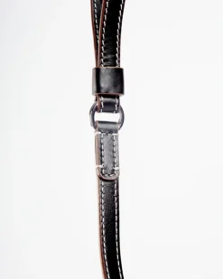 Leather Dog Leash in Black (Made in Italy)