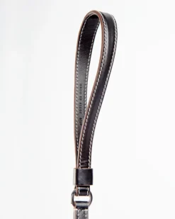Leather Dog Leash in Black (Made in Italy)