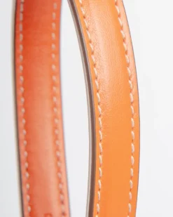 Leather Dog Leash in Orange (Made in Italy)