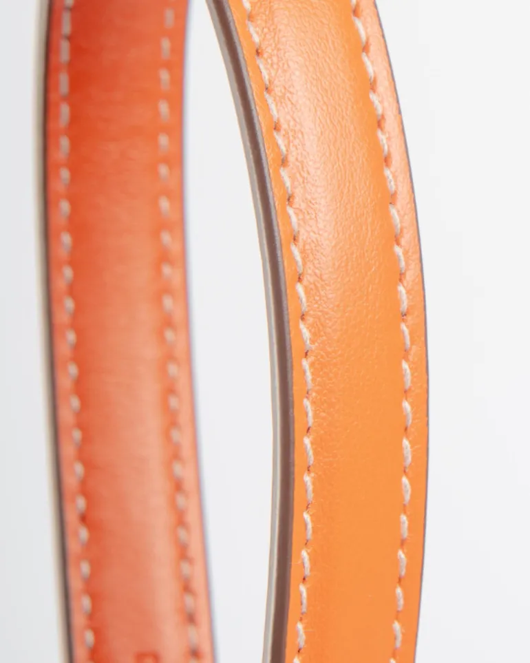 Leather Dog Leash in Orange (Made in Italy)