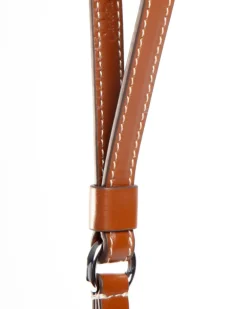 Leather Dog Leash in Tobacco Brown (Made in Italy)