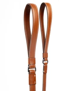 Leather Dog Leash in Tobacco Brown (Made in Italy)