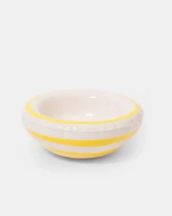 LISA Dog Bowl in Striped Lemon