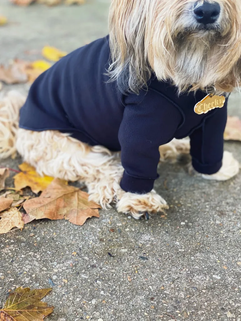 Long-Sleeve Pullover Stretch Dog Fleece in Black (Made in the USA, Dog & Co. Exclusive!)