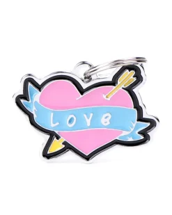 Love Struck Custom Heart Pet ID Tag