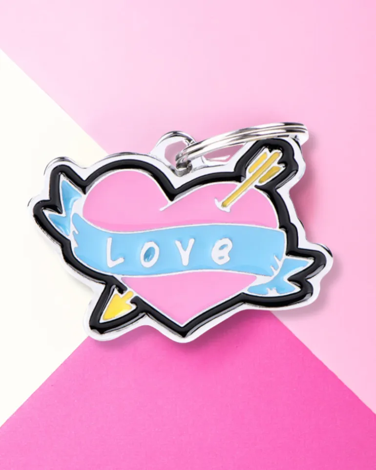 Love Struck Custom Heart Pet ID Tag
