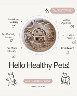 Mushroom Slow Feeder in Cloud for Dogs and Cats