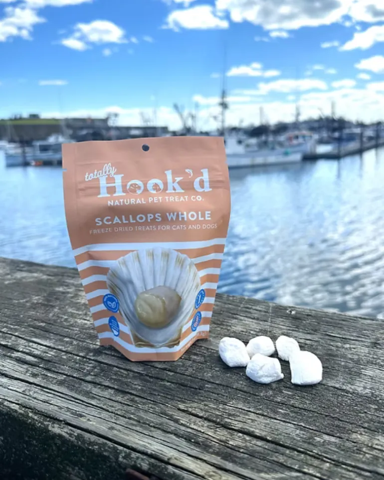 Natural Freeze-Dried Whole Scallops Treats for Dogs & Cats (Made in the USA)
