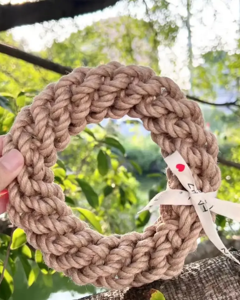 Natural Hemp Rope Ring Dog Toy