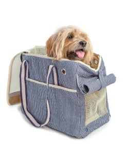 Nautical Stripe Dog Carrier Tote