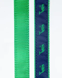 Navy + Green Whale Dog Leash (Made in the USA)