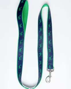 Navy + Green Whale Dog Leash (Made in the USA)