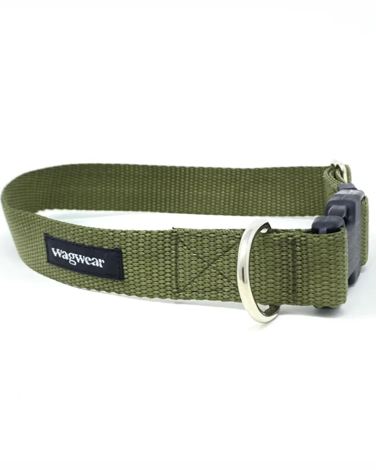 Nylon Metropolitan Collar in Olive Green (Made in the USA)