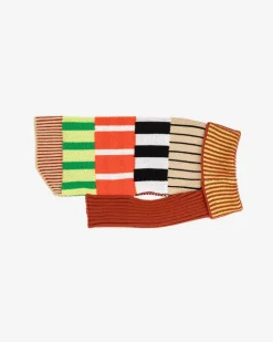 Patchwork Stripe Dog Sweater in Desert