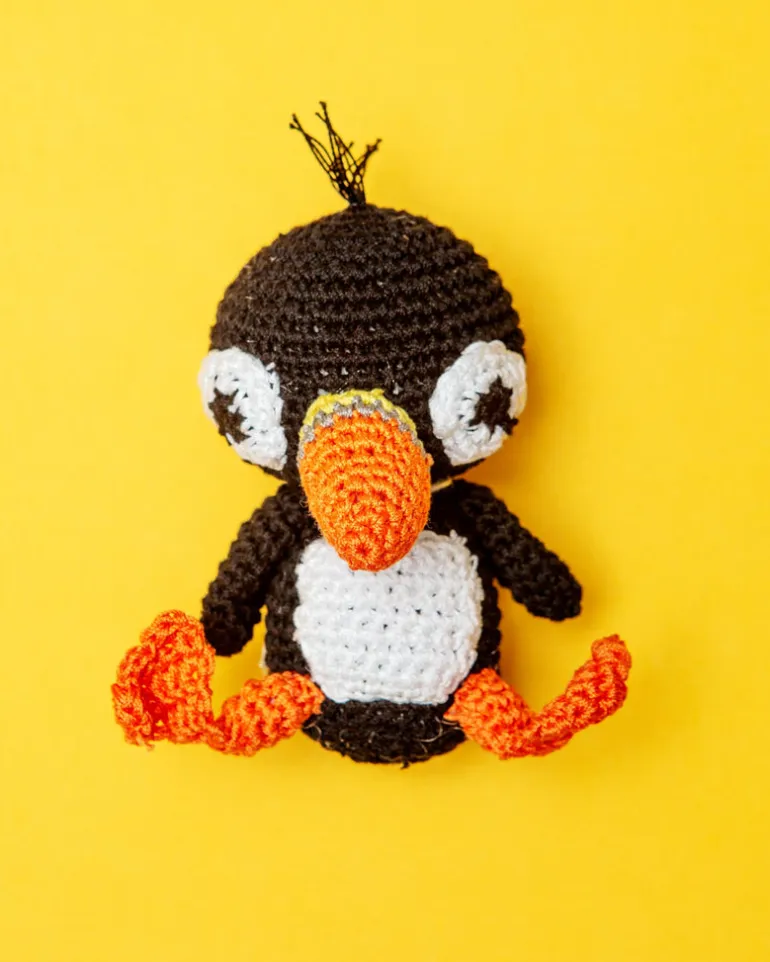 Peter the Puffin Organic Cotton Knit Dog Toy