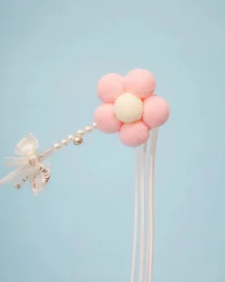 Pink Flower Cat Teaser Toy