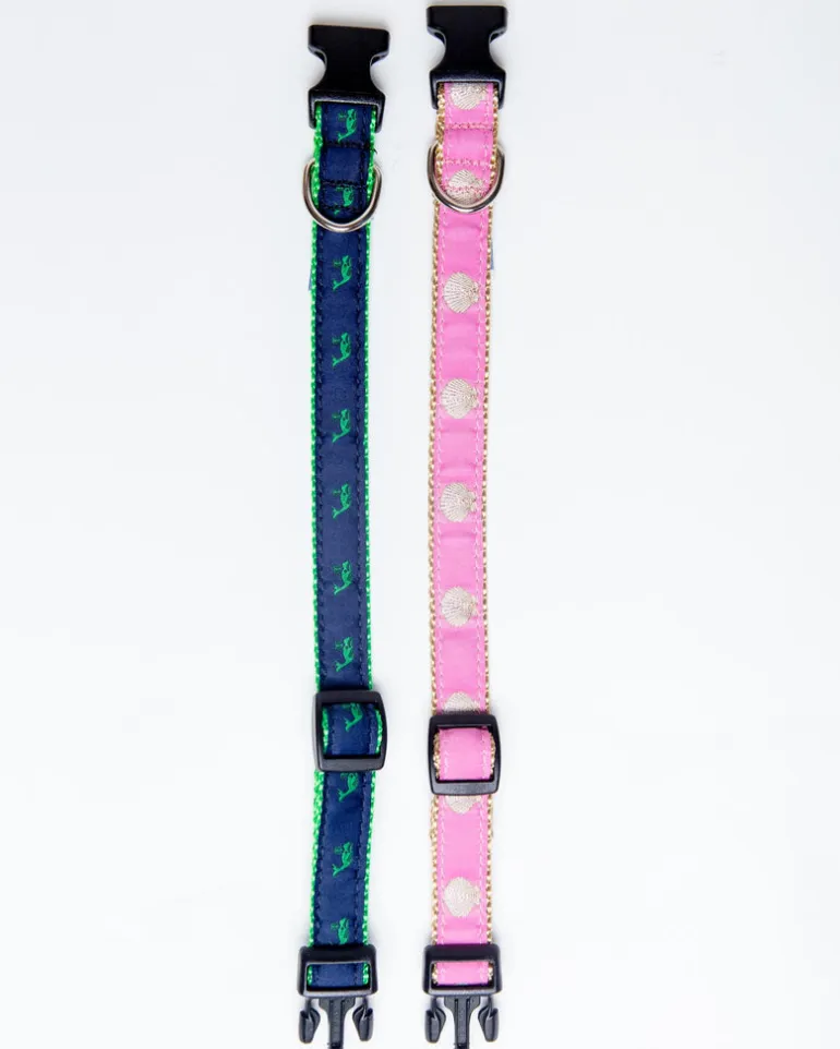 Pink Scallop Shell Adjustable Dog Collar (Made in the USA)