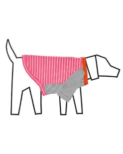 Pink & White Crazy Striped Dog T-Shirt (Made in the USA)