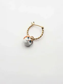Porcelain Cat Charm Earring