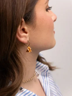 Porecelain Dog Charm Earring