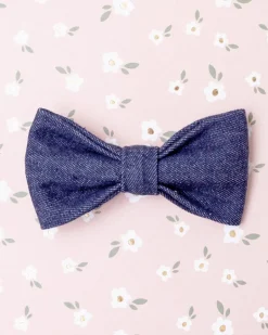 Railroad Denim Dog Bow Tie (Made in the USA)