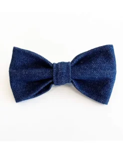 Railroad Denim Dog Bow Tie (Made in the USA)