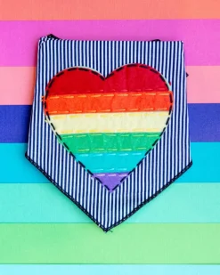 Rainbow Heart Dog Bandana