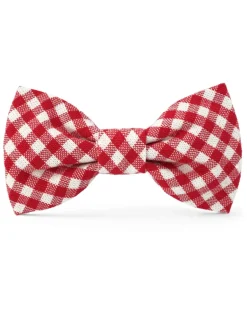 Red Gingham Dog Bow Tie