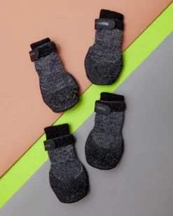 Rubber Dipped Dog Sock Boots in Black