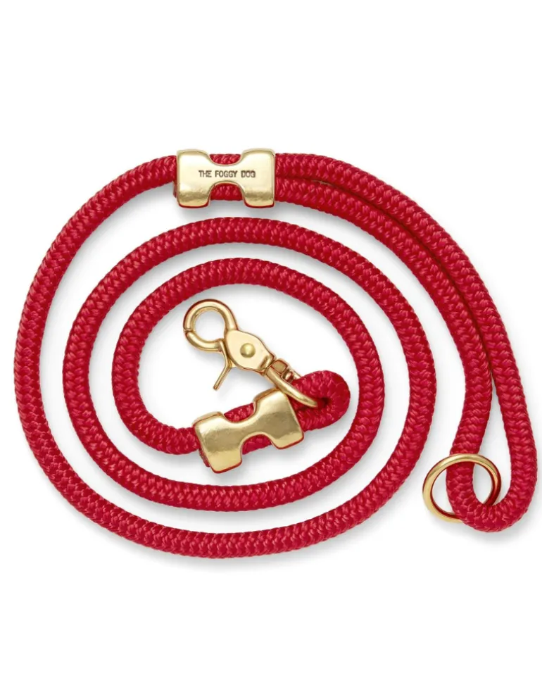 Ruby Red Marine Rope Dog Leash (Made in the USA)