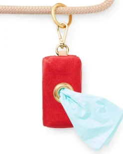 Ruby Red Waxed Canvas Wasted Bag Dispenser (Made in the USA)
