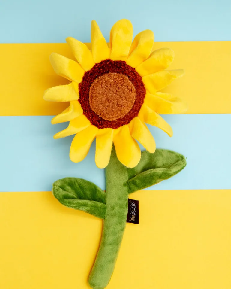 Sassy Sunflower Crinkly Squeaker Dog Toy