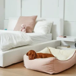 Scoop Bed in Blush & Ivory Sheepskin (Direct-Ship)