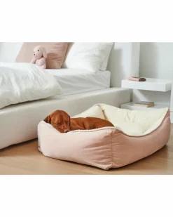 Scoop Bed in Blush & Ivory Sheepskin (Direct-Ship)