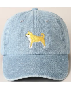 Shiba Inu Embroidered Denim Hat