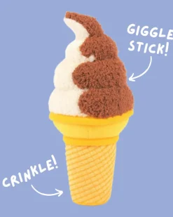 Soft Serve Giggle Stick Ice Cream Cone Dog Toy