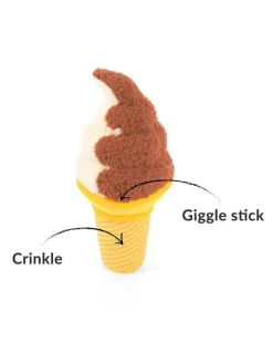Soft Serve Giggle Stick Ice Cream Cone Dog Toy