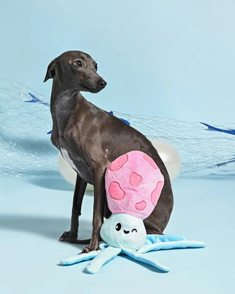Squeaky Squid Plush Dog Toy