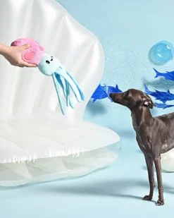 Squeaky Squid Plush Dog Toy