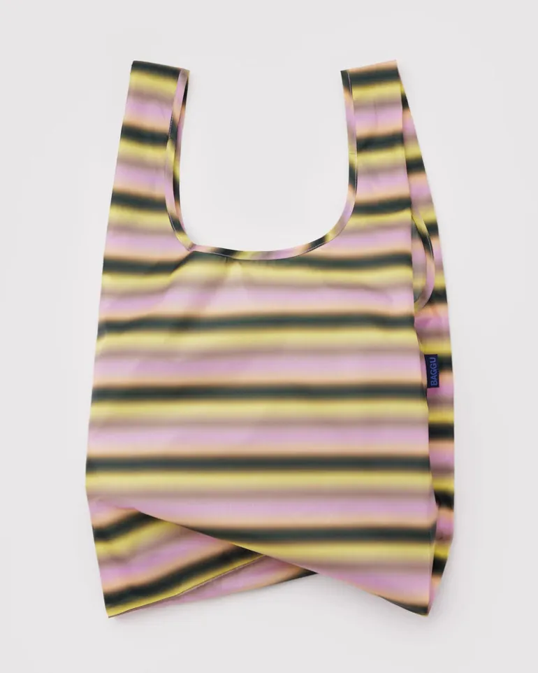 Standard Baggu Reusable Bag in Gradient Stripe Pink & Yellow
