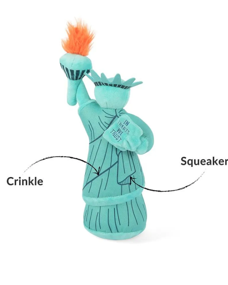 Statue of Liberty Squeaky Plush Dog Toy