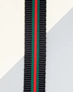 Step-In Dog Harness in Luxe Green & Red Stripe (Made in NYC)