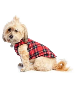 Stretch Fleece in Red Tartan Plaid (Made in the USA)