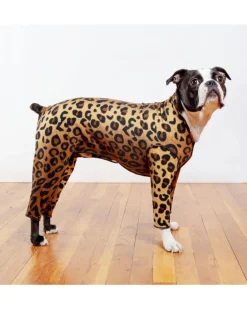 Stretch Fleece Onesie in Leopard (Made in the USA, DOG & CO. + GOLD PAW Exclusive!)