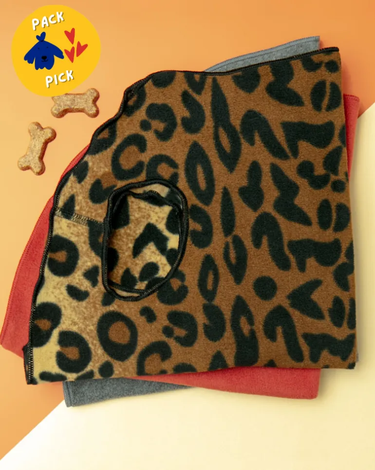 Stretch Fleece Pullover in Leopard Print