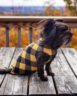 Stretch Fleece Pullover in Yellow Buffalo Plaid (Made in the USA)