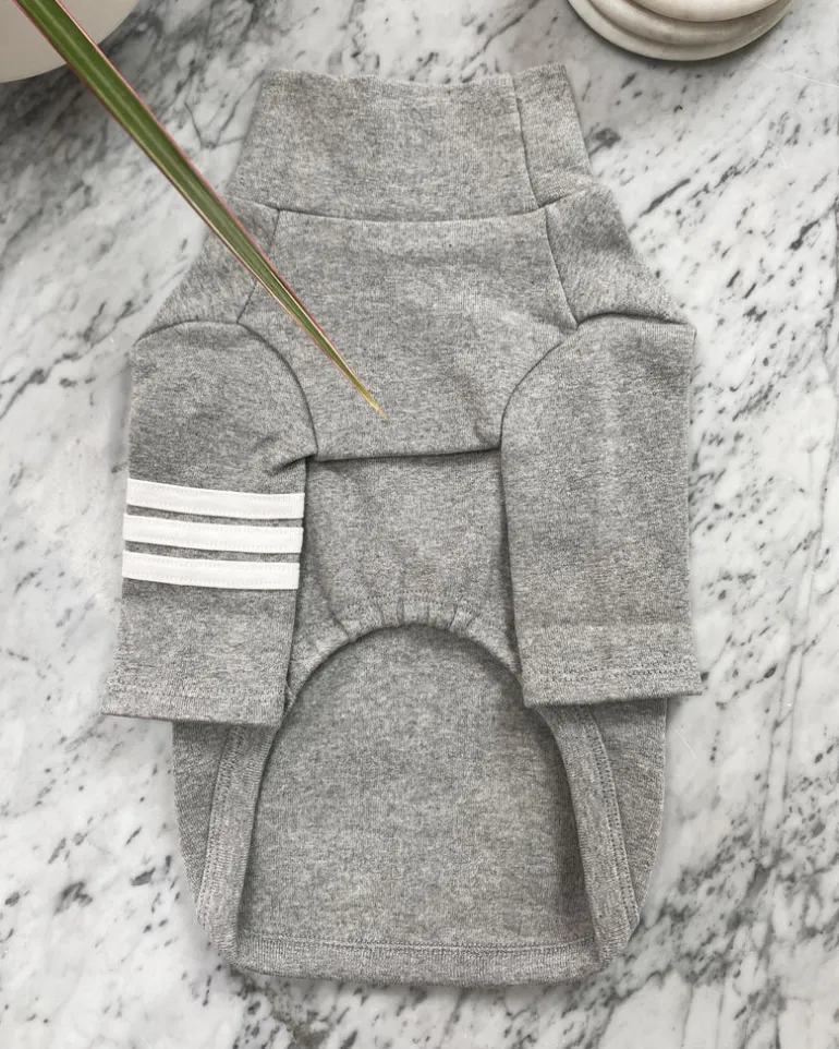 Stripe Point Turtleneck in Grey (Dog & Co. Exclusive) (FINAL SALE)