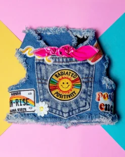 Sunshine Positivity Denim Dog Harness (Made in the USA) (FINAL SALE)