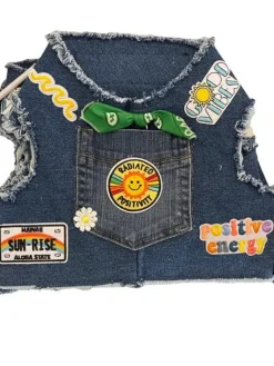 Sunshine Positivity Denim Dog Harness (Made in the USA) (FINAL SALE)